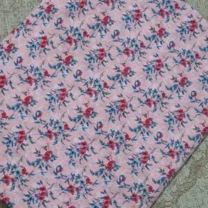 Namaz Chadar 11 Pink Namaz Chadar with Red Floral Print