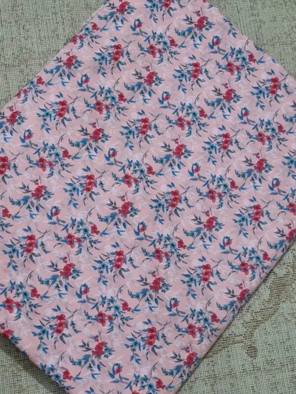 Namaz Chadar 11 Pink Namaz Chadar with Red Floral Print
