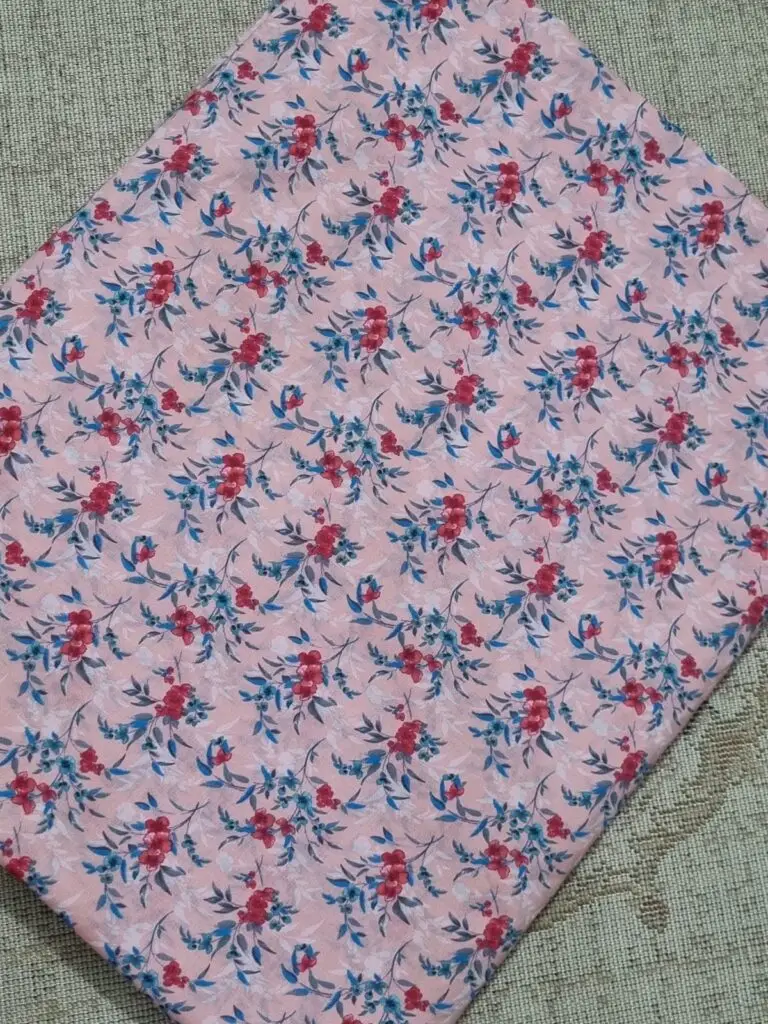 Pink Namaz Chadar with Red Floral Print