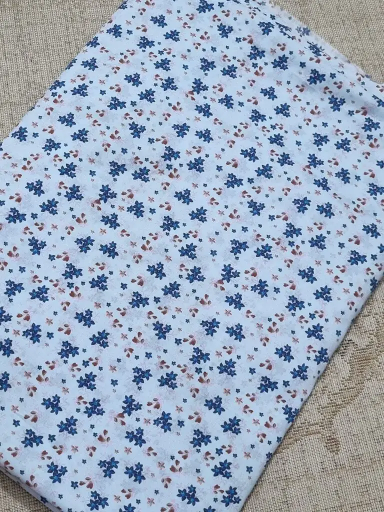 Sky Blue Namaz Chadar with Dark Blue Floral Print