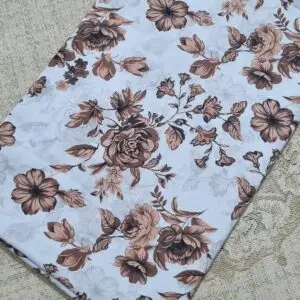 Namaz Chadar 16 Grey Namaz Chadar with Brown Rose Floral Print