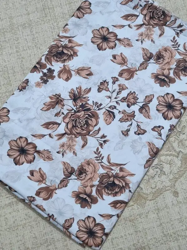 Namaz Chadar 16 Grey Namaz Chadar with Brown Rose Floral Print